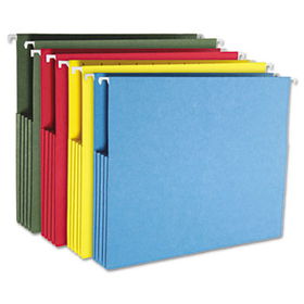 3"" Capacity Hanging File Pockets, Letter, Assorted Colors, 4/Packsmead 