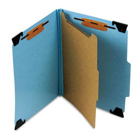 Four Section Hanging Classification Folder, Pressboard/Kraft, Letter, Blue
