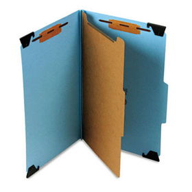 Four Section Hanging Classification Folder, Pressboard/Kraft, Legal, Blue