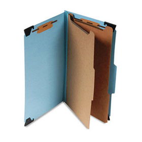 Six Section Hanging Classification Folder, Pressboard/Kraft, Legal, Blue