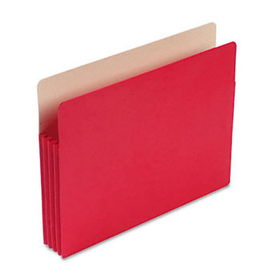 3 1/2 Inch Accordion Expansion Colored File Pocket, Straight Tab, Letter, Red