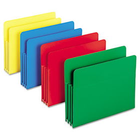 Accordion Expansion File Pockets, Straight Tab, Poly, Letter, Assorted, 4/Box