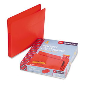 Smead 73501 - 3 1/2 Inch Expansion Drop Front File Pockets, Poly, Letter, Red, 4/Box