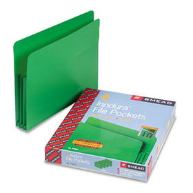 Smead 73502 - 3 1/2 Inch Expansion Drop Front File Pockets, Poly, Letter, Green, 4/Box