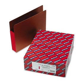 3 1/2 Inch Accordion Expansion File PocketsStraight Tab, Letter, Red, 10/Box