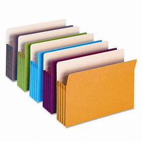 3 1/2"" Accordion Expansion Colored File Pocket, Straight Tab, Lgl, Asst, 5/Pack