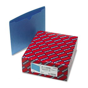 File Jackets, Reinforced Double-Ply Tab, Letter, 11 Point Stock, Blue, 100/Box