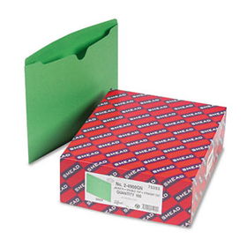 File Jackets, Reinforced Double-Ply Tab, Letter, 11 Point Stock, Green, 100/Boxsmead 
