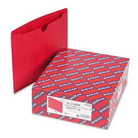 File Jackets, Reinforced Double-Ply Tab, Letter, 11 Point Stock, Red, 100/Box