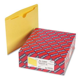 File Jackets, Reinforced Double-Ply Tab, Letter, 11 Point Stock, Yellow, 100/Box