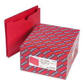File Jacket with 2-Ply Tab and 2"" Accordion Expansion, Letter, Red, 50/Boxsmead 