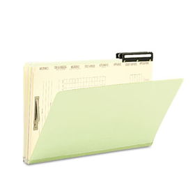 Pressboard Mortgage File Folder with Dividers & Metal Tab, Legal, Green, 10/Box