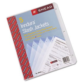 Slash Pocket Jackets, Letter, Polypropylene, Clear, 5/Pack