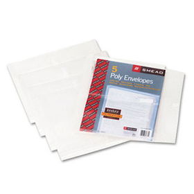 Side-Load Envelopes, 1 1/4 Inch Expansion, Jacket, Letter, Poly, Clear, 5/Packsmead 