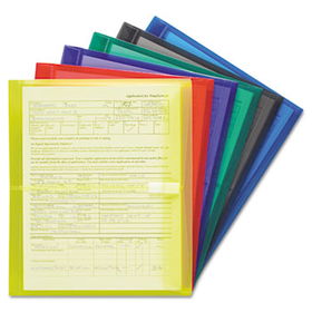 Poly Envelopes, 1 1/4 Inch Expansion, Letter, Six Colors, 6/Pack
