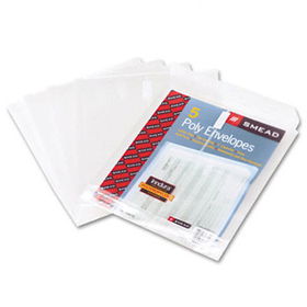 Top-Load Envelopes, 1 1/4 Inch Expansion, Jacket, Letter, Poly, Clear, 5/Packsmead 