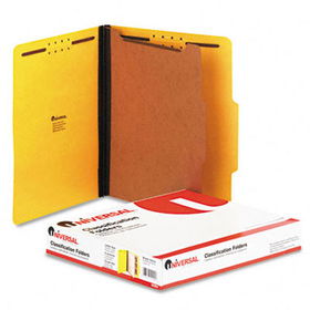Pressboard Classification Folders, Letter, Four-Section, Yellow, 10/Boxuniversal 