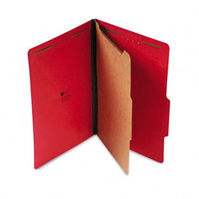 Pressboard Classification Folders, Legal, Four-Section, Ruby Red, 10/Boxuniversal 