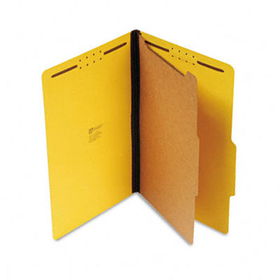Pressboard Classification Folders, Legal, Four-Section, Yellow, 10/Boxuniversal 