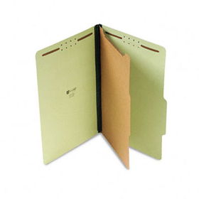 Pressboard Classification Folder, Legal, Four-Section, Green, 10/Boxuniversal 