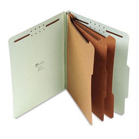 Pressboard Classification Folder, Letter, Eight-Section, Green, 10/Box