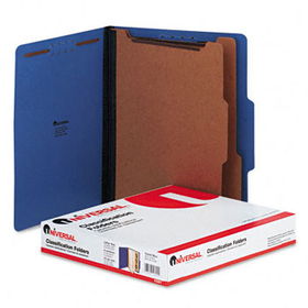Pressboard Classification Folders, Letter, Six-Section, Cobalt Blue, 10/Box
