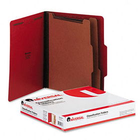 Pressboard Classification Folders, Letter, Six-Section, Ruby Red, 10/Box