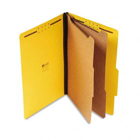 Pressboard Classification Folders, Legal, Six-Section, Yellow, 10/Boxuniversal 