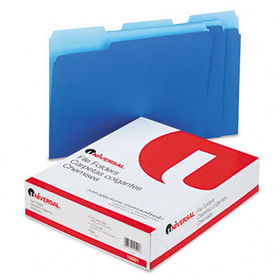 Colored File Folders, 1/3 Cut One-Ply Top Tab, Letter, Blue, 100/Box