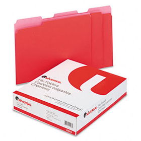 Colored File Folders, 1/3 Cut One-Ply Top Tab, Letter, Red, 100/Boxuniversal 