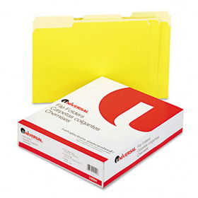 Colored File Folders, 1/3 Cut One-Ply Top Tab, Letter, Yellow, 100/Boxuniversal 