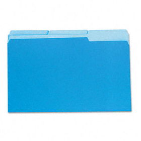 Colored File Folders, 1/3 Cut One-Ply Top Tab, Legal, Blue, 100/Box