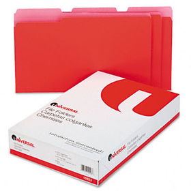 Colored File Folders, 1/3 Cut One-Ply Top Tab, Legal, Red, 100/Boxuniversal 