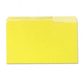 Colored File Folders, 1/3 Cut One-Ply Top Tab, Legal, Yellow, 100/Box
