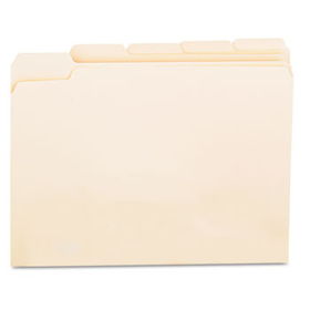 File Folders, 1/5 Cut Assorted, One-Ply Top Tab, Letter, Manila, 100/Boxuniversal 