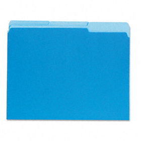 Recycled Interior File Folders, 1/3 Cut Top Tab, Letter, Blue, 100/Boxuniversal 
