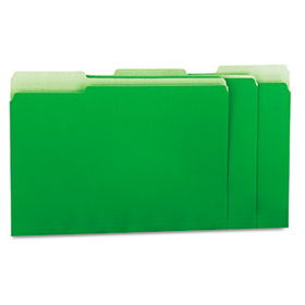 Recycled Interior File Folders, 1/3 Cut Top Tab, Letter, Green, 100/Boxuniversal 