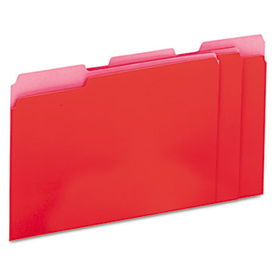 Recycled Interior File Folders, 1/3 Cut Top Tab, Letter, Red, 100/Boxuniversal 