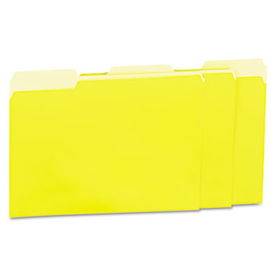 Recycled Interior File Folders, 1/3 Cut Top Tab, Letter, Yellow, 100/Boxuniversal 