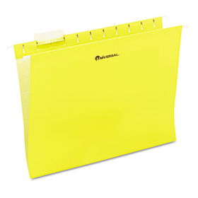 Hanging File Folders, 1/5 Tab, 11 Point Stock, Letter, Yellow, 25/Boxuniversal 