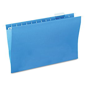 Hanging File Folders, 1/5 Tab, 11 Point Stock, Legal, Blue, 25/Box