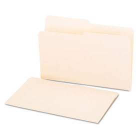 File Folders, 1/2 Cut, One-Ply Top Tab, Legal, Manila, 100/Box