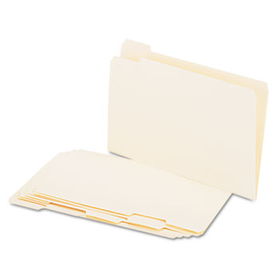File Folders, 1/5 Cut Assorted, One-Ply Top Tab, Legal, Manila, 100/Box