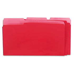 Recycled Interior File Folders, 1/3 Cut Top Tab, Legal, Red, 100/Box