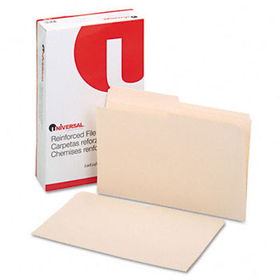File Folders, 1/2 Cut, Two-Ply Top Tab, Legal, Manila, 100/Box