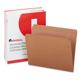 Kraft File Folders, Straight Cut, Top Tab, Letter, Kraft, 100/Boxuniversal 