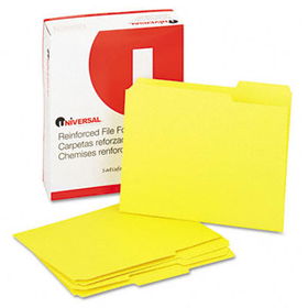 Colored File Folders, 1/3 Cut Assorted, Two-Ply Top Tab, Letter, Yellow, 100/Boxuniversal 