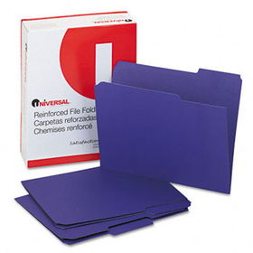 Colored File Folders, 1/3 Cut Assorted, Two-Ply Top Tab, Letter, Violet, 100/Boxuniversal 