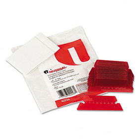 Universal 42228 - Hanging File Folder Plastic Index Tabs, 1/5 Tab, Two Inch, Red, 25/Pack