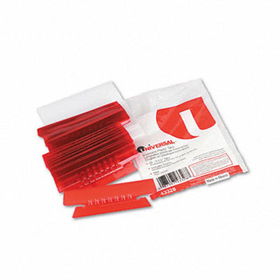 Universal 43328 - Hanging File Folder Plastic Index Tabs, 1/3 Tab, 3 1/2 Inch, Red, 25/Pack